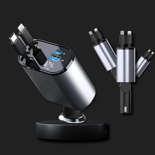 Voltigo™ 4-in-1 Retractable Fast Car Charger